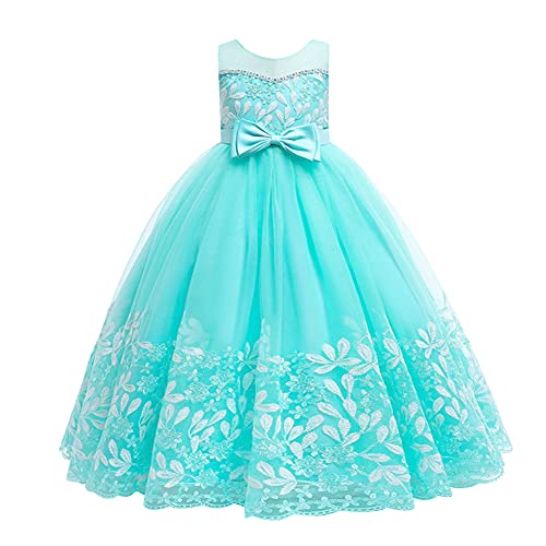 Flower Girl Lace Dress for Kids Wedding Bridesmaid Pageant Party Formal Gown Princess Communion Tulle V-Back Dresses2