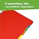 Westcott Register für Ordner A4 | Trennblätter für Din A4 Ordner | 10 farbige Tabs in 5 Farben als Ordner Organizer | Robuste 160g/m² mit Eurolochung | E-1733312 00