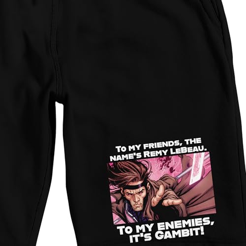 Bioworld X-Men Gambit Comic Panel Adult Black Sleep Pajama Shorts2