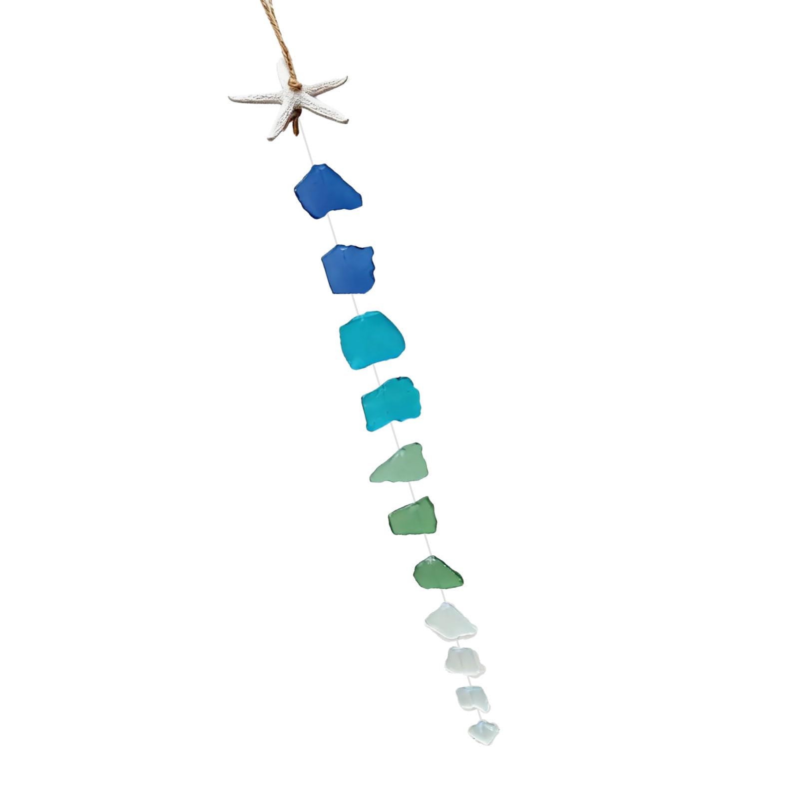 Zxfdsfdbnm Artistic Wind Chimes Colorful Sea Glass and Resins Starfishes Hanging Ornament Mom Women Friend Coastal Decors Wind Chimes