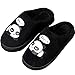 Chaudes Pantoufles Automne Hiver Enfant Mignon Panda Peluche Chaussons Fille Garcon Doux Maison Antidérapant Slippers Chaussures pour Femme Homme Noir 39/40 EU = 40/41 CN