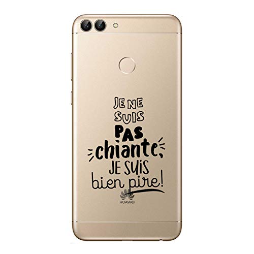 ZOKKO Case for Huawei P Smart Je Ne suis Pas Chiante Je suis Bien Pire Transparent Soft Ink Black
