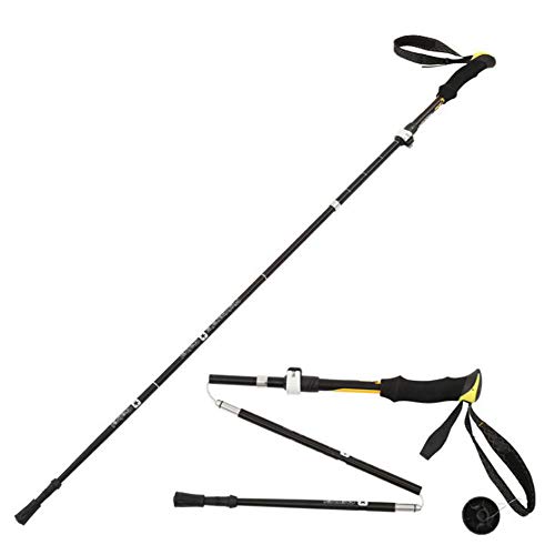 REDWALL®Bump Outdoor Trekking Pole Senderismo Trekking Pole Ultralight Trekking Pole Tres Secciones Telescópicas,Black