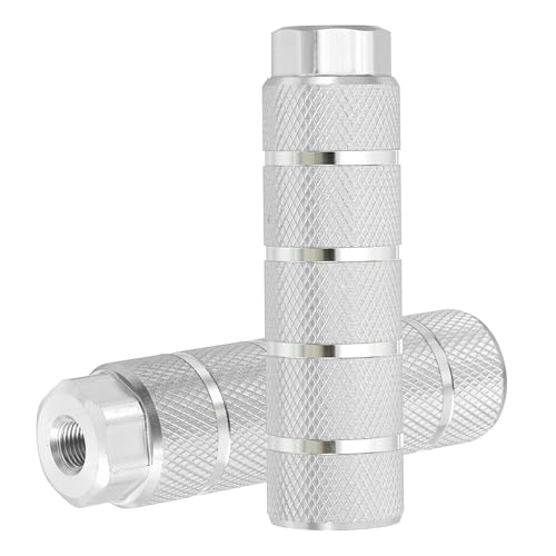 PATIKIL Aluminum Alloy Stripe Bike Pegs Fit 3/8 inch Axles, 2 Pack Anti-Skid Lead Foot Bicycle Pegs...