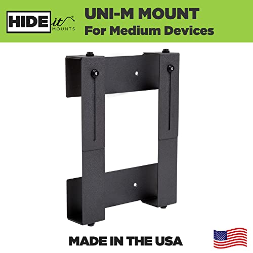 Hideit Mounts Uni-M Wall Mount - Patented In 2015, Made In Usa - Steel Adjustable Medium Device Mount - Cable Box Wall Mount, Console Wall Mount, Dvd Player Wall Mount - Behind Tv Cable Box Mount #TOP1