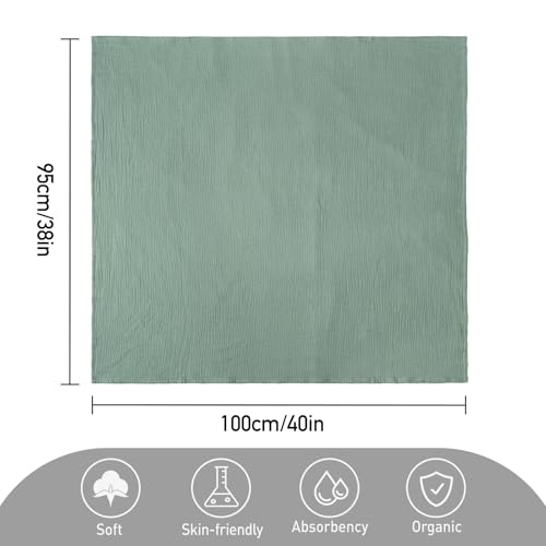 Image of GLLQUEN BABY Muslin Swaddle Blankets for Newborns, Large 40''x38'', 4-Pack | 100% cotton, ultra soft and breathable, gentle on sensitive newborn skin, Multi-use as swaddle wrap, receiving blankets