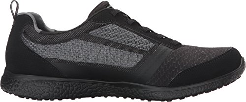 Skechers Womens Microburst Bungee Lace Sneaker,Black,US 7 M