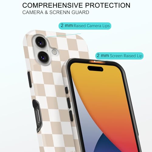 Obbii Compatible with iPhone 17 Case [Compatible with MagSafe] -Shockproof Protective 8 ft Drop Tested TPU Cover Phone Case 6.3 inch (Checkerboard, iPhone 17 6.3") by Obbii - Image 4