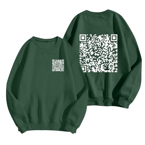 Boys Girls Sweatshirt with QR Code Print Casual Long Sleeve Pullover Comfortable Top Trendy Streetwear
