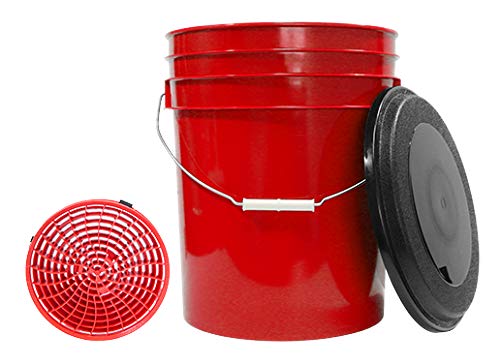 MTM Red 5 Gallon Bucket, Lid, and Dirt Lock Grid #44.0010 : Amazon