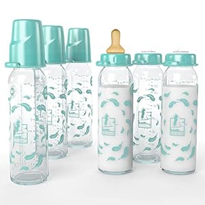 Lelekka Standard Glasflasche mit Latex-Sauger, 6er Pack