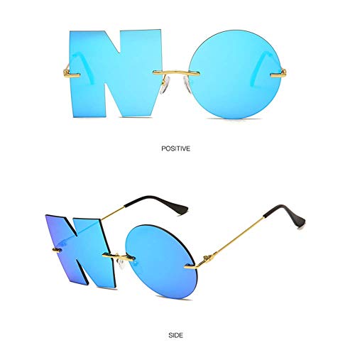Image of ENTHYI Letter NO Party Rimless Irregular Design Sunglasses For Men /Women UV400 Streetwear Eyewears