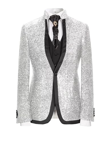 ORBITRAY Men's Sequin Blazer Jacket Sequin Blazers Sparkly Party Tuxedo Prom Homecoming Dress for Teens4