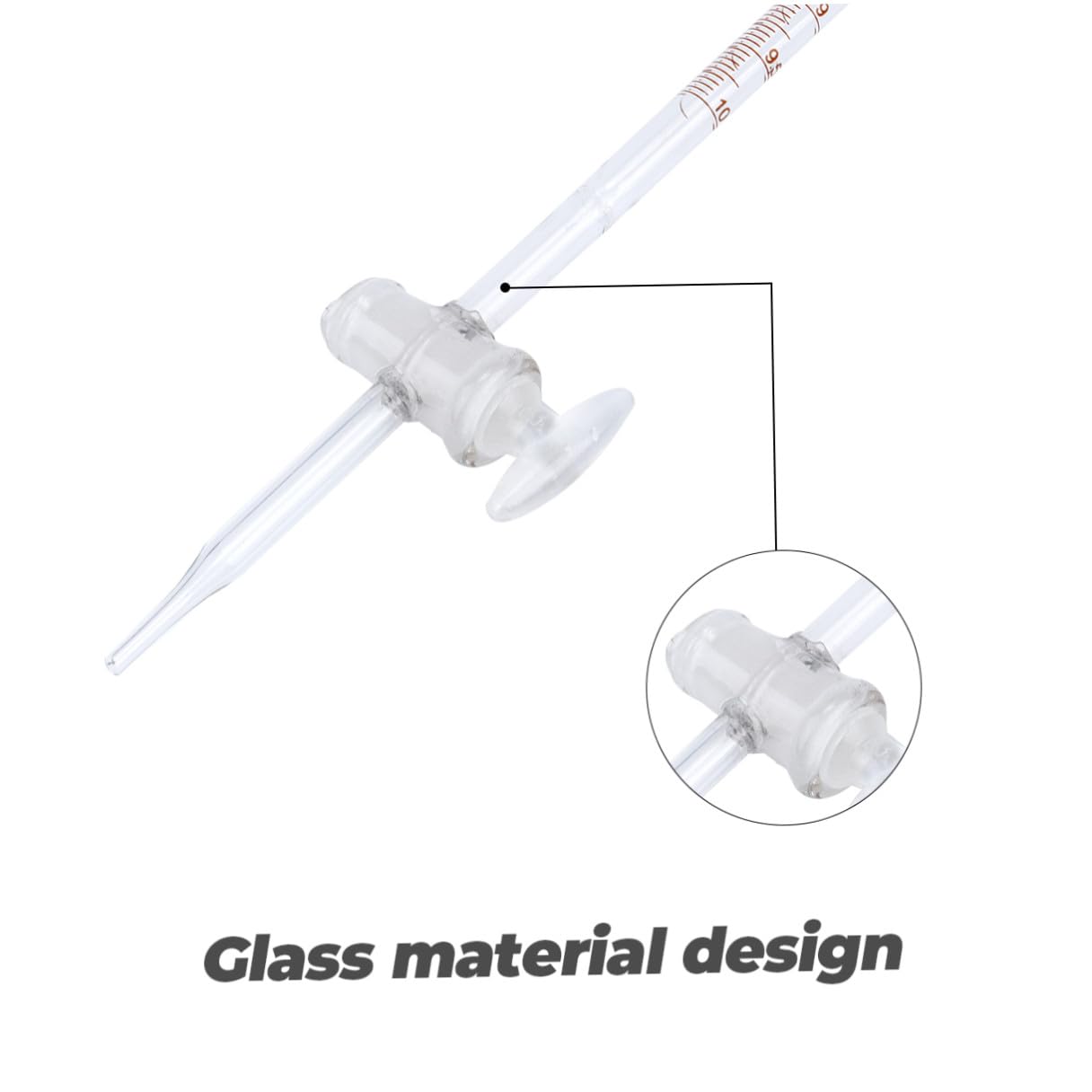 Homoyoyo Pipette Graduée en Verre Compacte et Légère pour Laboratoire, Burette Chimie Graduée pour Expérience de Laboratoire et Utilisation par Étudiants