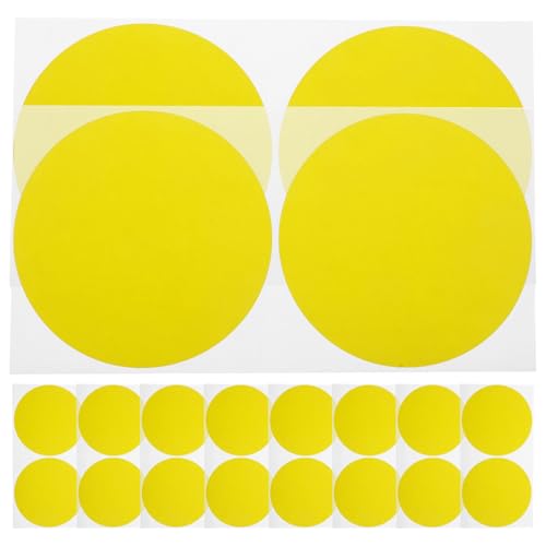 Yellow Round Dot Label Stickers, 10 Sheets Large Adhesive Paper