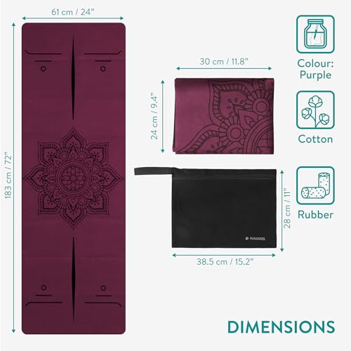 Navaris Foldable Yoga Mat for Travel - 1.5mm Thick Exercise Mat for Yoga, Pilates, Workout, Gym, Fitness - Non-Slip Folding Portable Mat - Image 6
