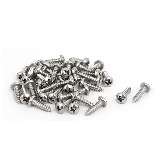 uxcell Tornillos autorroscantes de acero 316 M3.5x13mm 40 unidades miniatura 1
