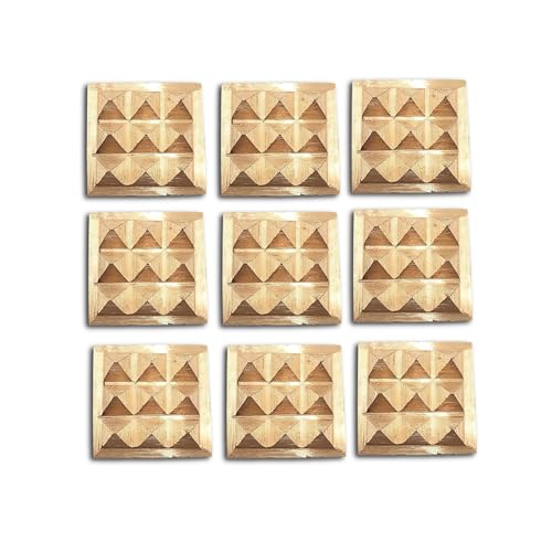 Image of Plus Value Pure Copper Vastu Pyramid Chips Cure Multiple Vastu Dosha Defects Without Breaking Walls Home, Office Dehleej Cash Box Decor Item Positive Energy (9 Pcs)