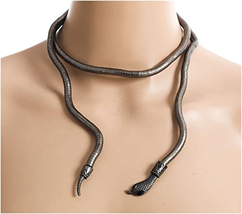 Kehawk Bendable Punk Snake Necklace Choker Adjustable Snake Bracelet Flexible Wrap Collar Multi-Purpose Medusa Hollween Jewelry For Women (Black) #TOP3