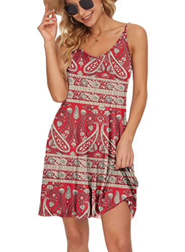 Image of MISFAY Women's Spaghetti Strap Beach Cover Up Dress with Pockets