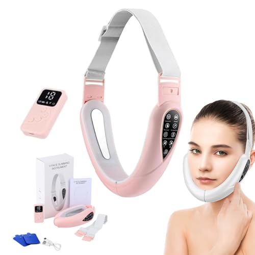 Faceliftpro X – The V-Line Lifting Device, Foseya Face Massager, Facial Sculpting Device for Double Chin, 5 Modes & 15 Intensities, Tightens Jawline, Reduces Sagging Skin (Pink)