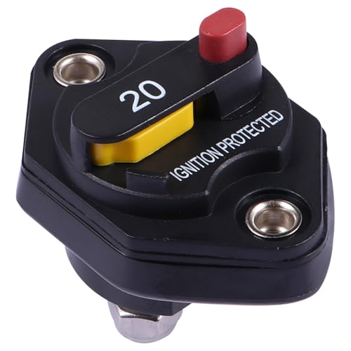 Disjoncteur automatique 20A en PVC noir avec réinitialisation manuelle pour batterie