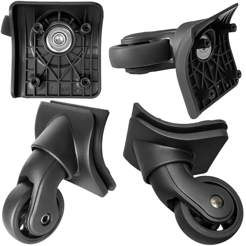 Tobeso-Nuoze Replacement Luggage Wheel 4 Stück Kofferrollen Ersatzrollen Ersatzräder für Koffer Reparatur 360Drehbare Koffer Ersatzrollen mit 4 Befestigungslöchern H149