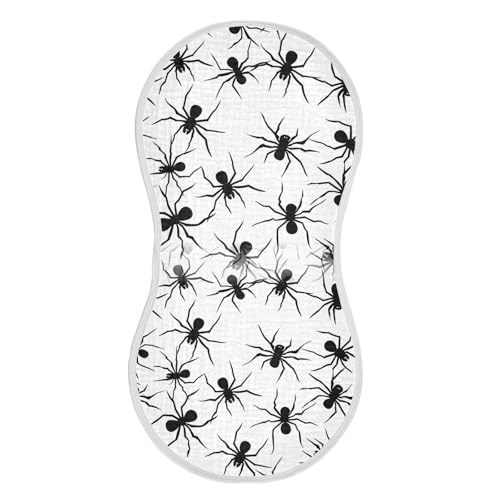 Muslin Burp Cloth for Baby 4PCS Halloween Araneidae Black Super Absorbent Burping Cloths, Bibs for Newborn Boys Girls3