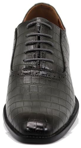 Image of Gator3N Men's Alligator Crocodile Print Oxfords Fashion Lace Up Dress Shoes
