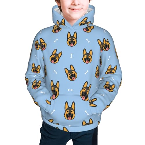 German Shepherd Puppy Kid Hoodies Boys Sweatshirts Girls Pullover with Pocket3
