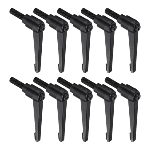 Image of uxcell 10pcs Lever Adjustable Handles M10 x 30mm Metric Male Thread, Level Clamping Handle Hand Stud Knobs Rotating Screw Handles Bolts with Locking Lever, Black