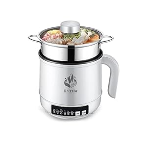 Electric Cooker Steamer 1.8L – Multifunctional Hot Pot Non-stick Pan – Dorm Office Portable Rapid Ramen Cooker Boil Dry Protection – For Noodles Steak Cooker Eggs Stir-Frying Pasta Oatmeal