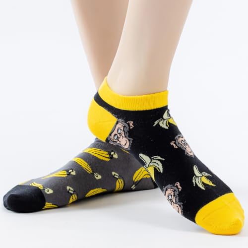Image of 2 Pairs Funny Cartoon Animal Print Cotton Ankle Socks for Women Teens