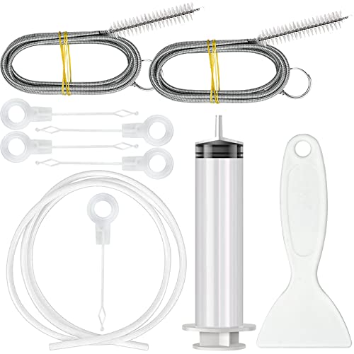 10 Stück Kühlschrank Reinigungsset, Kühlschrank Abflussloch Reinigungsset Kühlschrank Bürste, wiederverwendbar Kühlschrank Rohrreinigungsspirale mit Bürs Cover