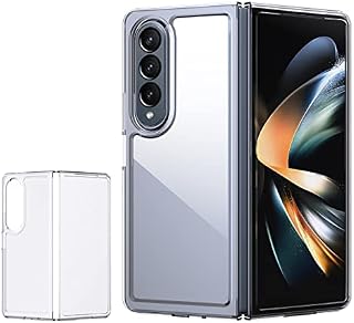 Anoowkoa TPU + Acrylic Case for Samsung Galaxy Z Fold 4 Case Clear Ultra Crystal Thin Transparent Protective Back Cover Flexible Bumper Hybrid PMMA Case[Shock Absorption]