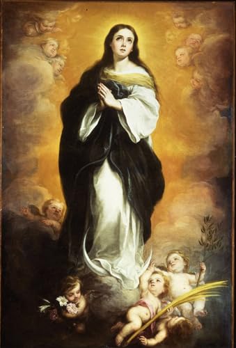 Art Murale Impression de l'Immaculée Conception Murillo, Poster Graffiti Premium 60x90