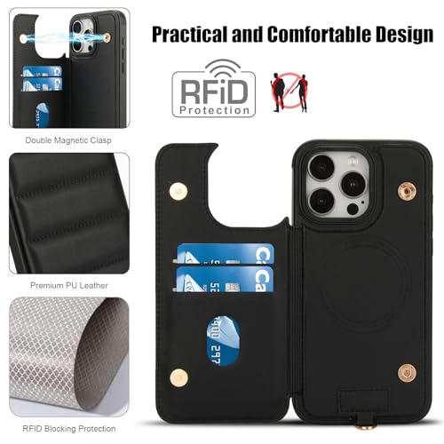 Étui portefeuille iPhone 15 Pro Max à béquille et protection RFID - 3
