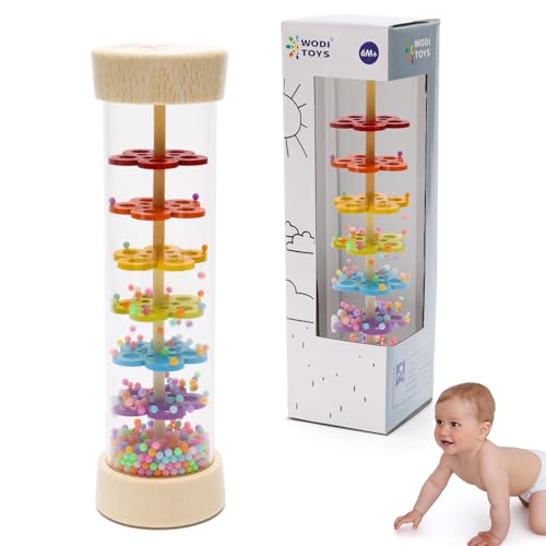 Image of COITEK Baby Rain Stick, 7.7’’ Rainmaker Baby Toy, Wooden Rainfall Rattle Shaker Infant Toys, Infant Muscial Montessori Toys for Babies 6 Months and Above