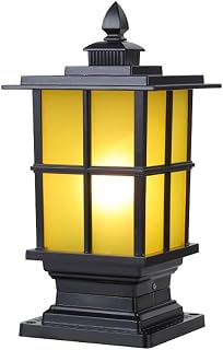 Modern Yard Entry Outdoor Column Lights Waterproof IP54 Pier Mount E27 Post Lamp Lawn Post Cap Lights Vintage Exterior Post Lantern with Pier Mount Base, for Garden Yard Post Pole Pillar