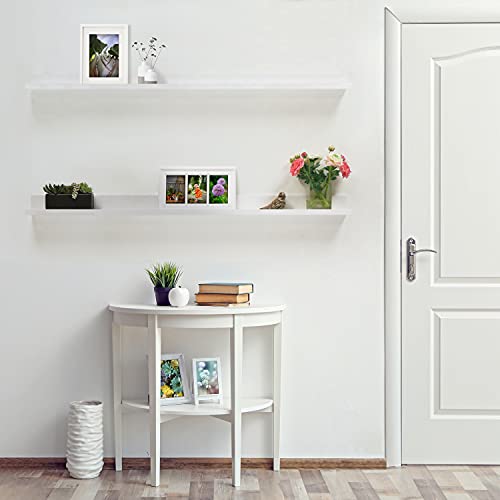 Inplace Shelving, 9604678E, Floating Wall Display Shelves, 35.4 In W X 4.5 In D X 3.5 In H, Set Of 2, White #TOP1