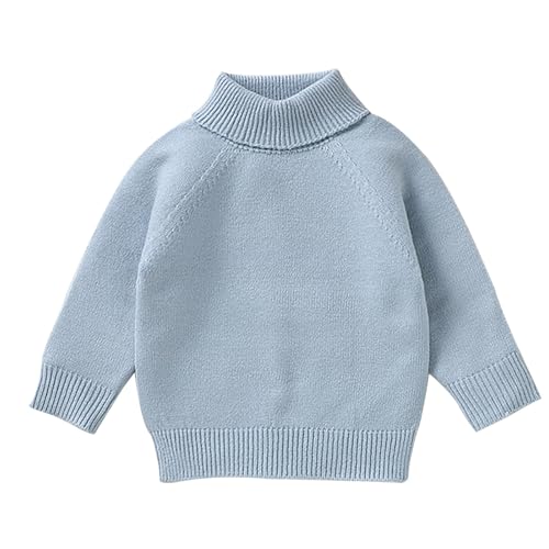 Baby Turtleneck Sweater Boys Girls Cable Knit Sweater Basic Solid Crewneck Pullover Top Sweatshirt Fall Winter Clothes