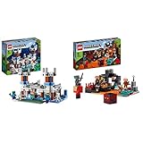 producto 1: Este set de construcción LEGO Minecraft cuenta con un castillo de hielo para construir repleto de funciones y accesorios como una mesa de trabajo, un picapedrero, un yunque, un caldero y un lanzador de flechas para disparar desde las torres