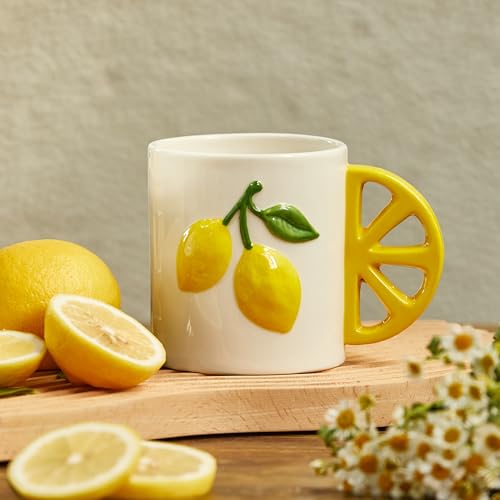 Taza artesanal Bico con asa limón 16 oz miniatura 6