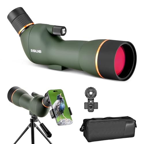 ESSLNB 20-60x70 Spotting Scopes with Tripod BAK4 High Definition Waterproof Compact Spotter Scope with Carrying Bag and Phone Adapter for Bird Watching Wildlife Scenery Target Shooting Hunting