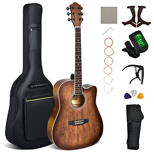 DREAMADE Guitare Acoustique Adulte,Guitare Folk Débutant 4/4 41 Pouces, Guitares Country et Folk avec Accordeur… - Les Beatles, Paul McCartney, John Lennon, RIngo Starr, George Harrison DREAMADE Guitare Acoustique Adulte,Guitare Folk Débutant 4/4 41 Pouces, Guitares Country et Folk avec Accordeur…
