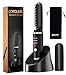 Cordless Beard Straightener for Men Travel, 30s Quick Heat 5000mAh Rechargeable Beard Brush with 3 Temp. (max 200°) Anti-Scald, Electric Facial Beard Styler Comb on Business, Auto-Off
