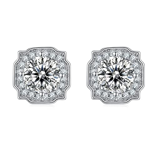 Boucles d'oreilles mariage en argent moissanite LXGGUC anti-allergie femme
