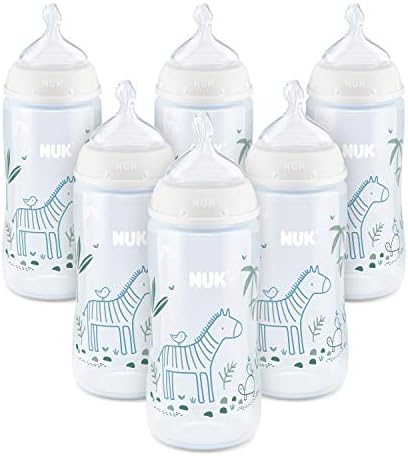 NUK Smooth Flow Anti Colic Baby Bottle, 10 oz, 6 Pack