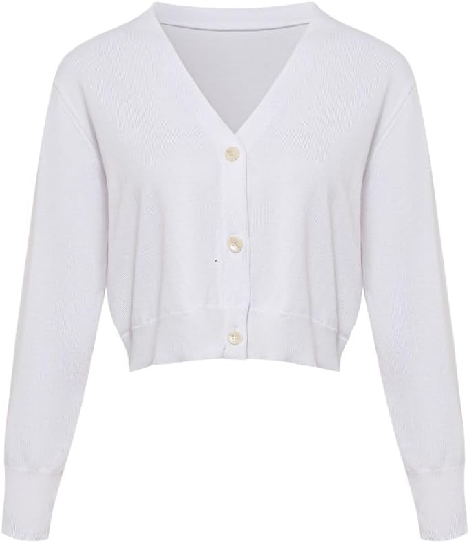Women's Lightweight V-Neck Cardigan Sweater - Soft Knit Long Sleeve Button Down Shrug Bolero Tops | Casual Cover Up (S/XXL)