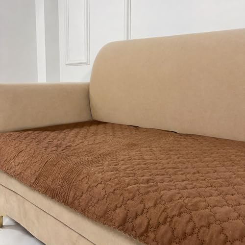 Image of Homerz Premium Petal Charm Sofa Cover | Embossed Floral Pattern | Soft Touch, Anti-Dust & Easy Wash Fabric Cloth, Washable and Durable (Rust, 5(3+1+1) Seater, Only Seat Cover)